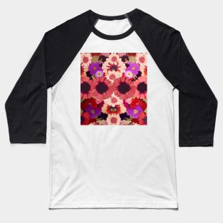 Groovy Flower Power Pattern Baseball T-Shirt